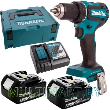 Дрель-шуруповерт Makita DDF485RTJ (с 2-мя АКБ 5 А·ч, кейс)
